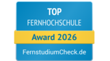 Top Fernhochschule 2026 Top Fernhochschule Award 2026 von FernstudiumCheck.de, ausgezeichnet für herausragende Leistungen in der Fernbildung.