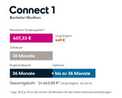Connect 1 Bachelor-Studium: Monatliche Studiengebühr 407,33 €, Gesamtkosten 14.663,88 € für 36 Monate, optional bis zu 36 Monate Verlängerung.